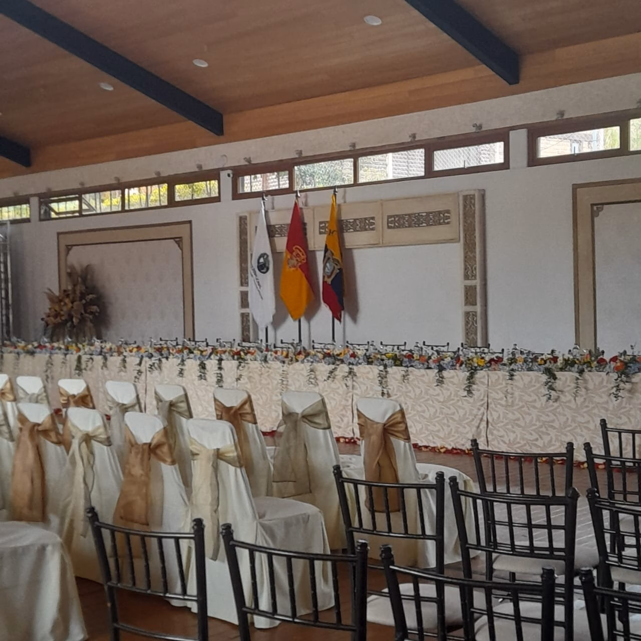 Setup for corporate and culinary event at Estancia Rosario.